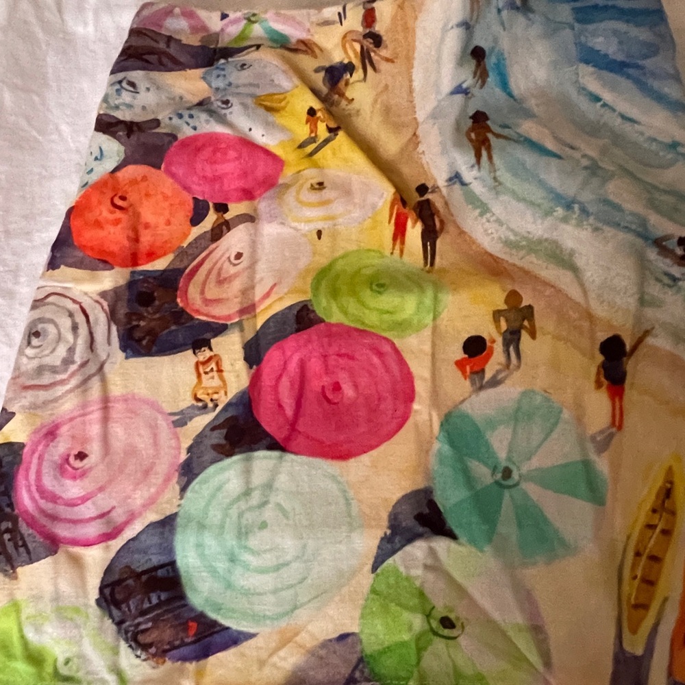 Colorful Beach Scene Kids Swim Towel